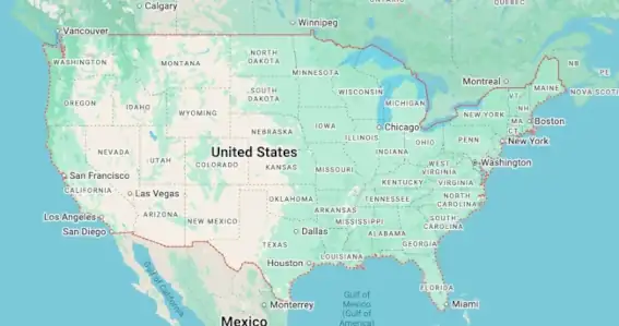 Map showing the United States where we buy houses